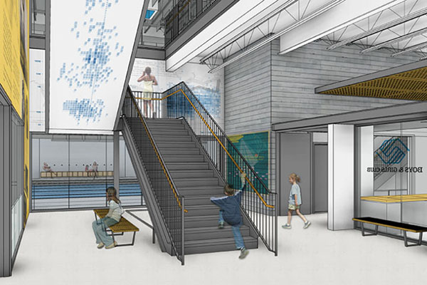 Boys and Girls Club interior render