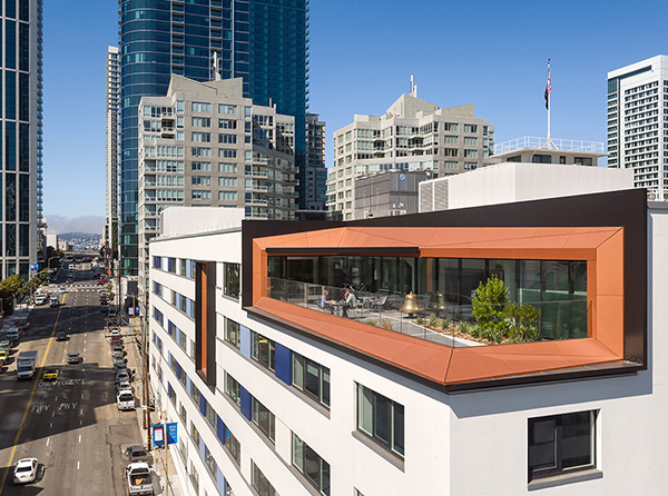 Southwest outdoor deck at the Bay Area Metro Center